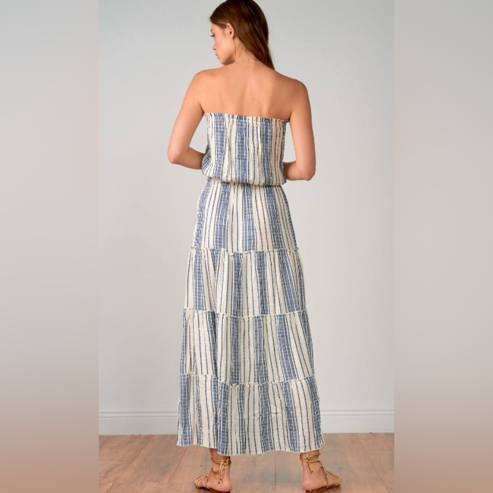 Elan Blue and White Striped Sleeveless Maxi Dress. Size S* - Picture 7 of 10